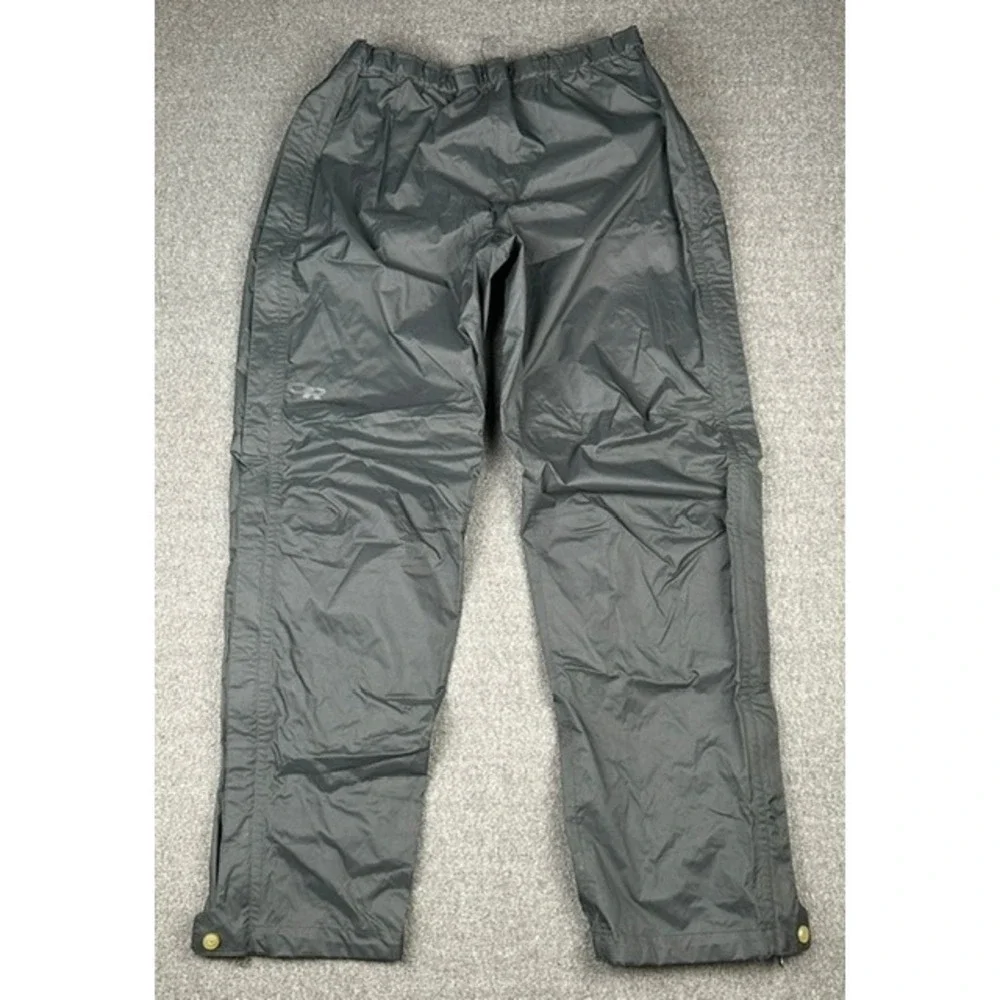 Outdoor Research Rampart Pants Mens Large Black Rain Shell Full Side Zip Hiking